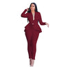 QQPrety~ Ruffle air layer casual fashion uniform casual wear suit