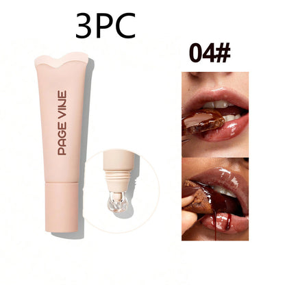 QQPretty~ 4-color Brightening Lip Balm Moisturizing Exfoliating Skin Long-Lasting Gloss