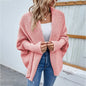 QQPretty~  Cardigan for Women! 2024 Knitted Solid Color Batwing Sleeve Shawl Collar Open Front Cardigan