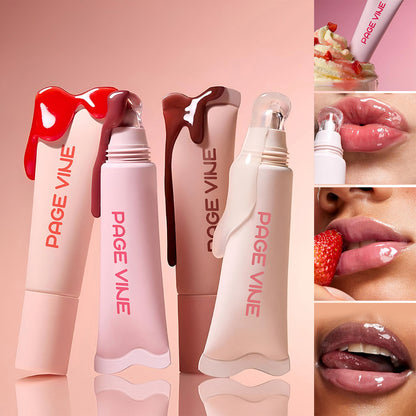 QQPretty~ 4-color Brightening Lip Balm Moisturizing Exfoliating Skin Long-Lasting Gloss